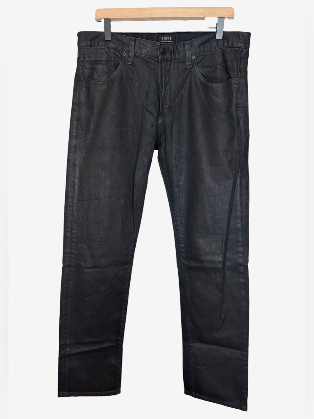 Agolde Men’s Waxed Slim Straight Leg Jeans - 34x32